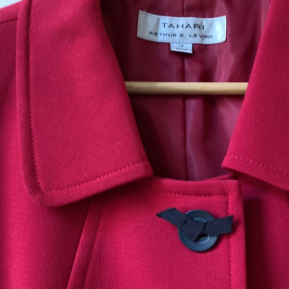 Tahari New with tags red button up jacket with side slit pockets. - Picture 7 of 12